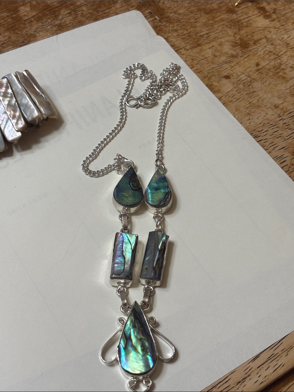 Real abalone and sterling necklace